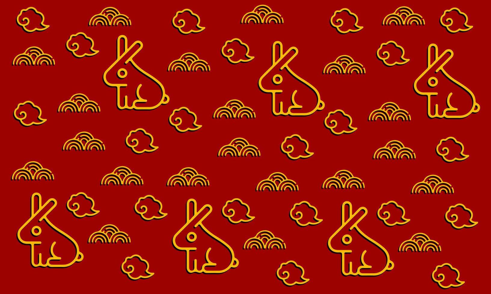 Chinese New Yeaar 2023 Background Pattern. Rabbit, Chinese Elements. Template banner, poster, greeting cards. vector