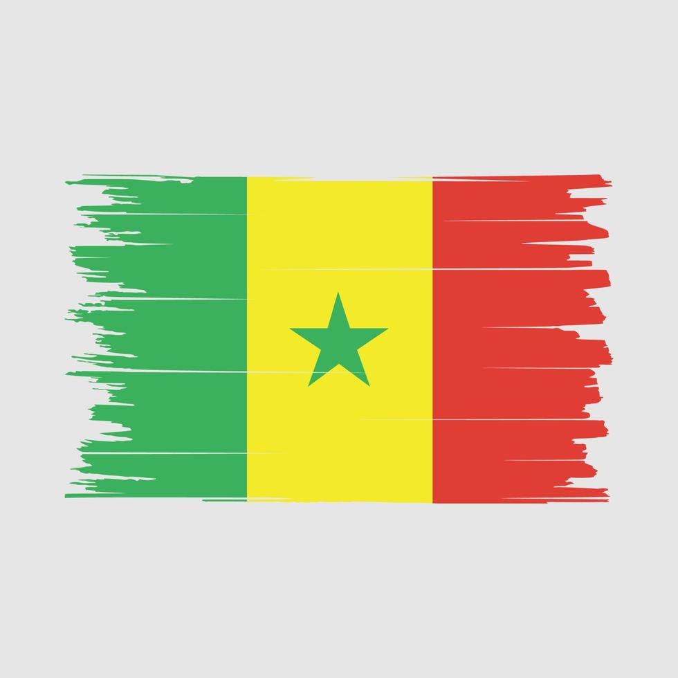 Senegal Flag Brush Vector