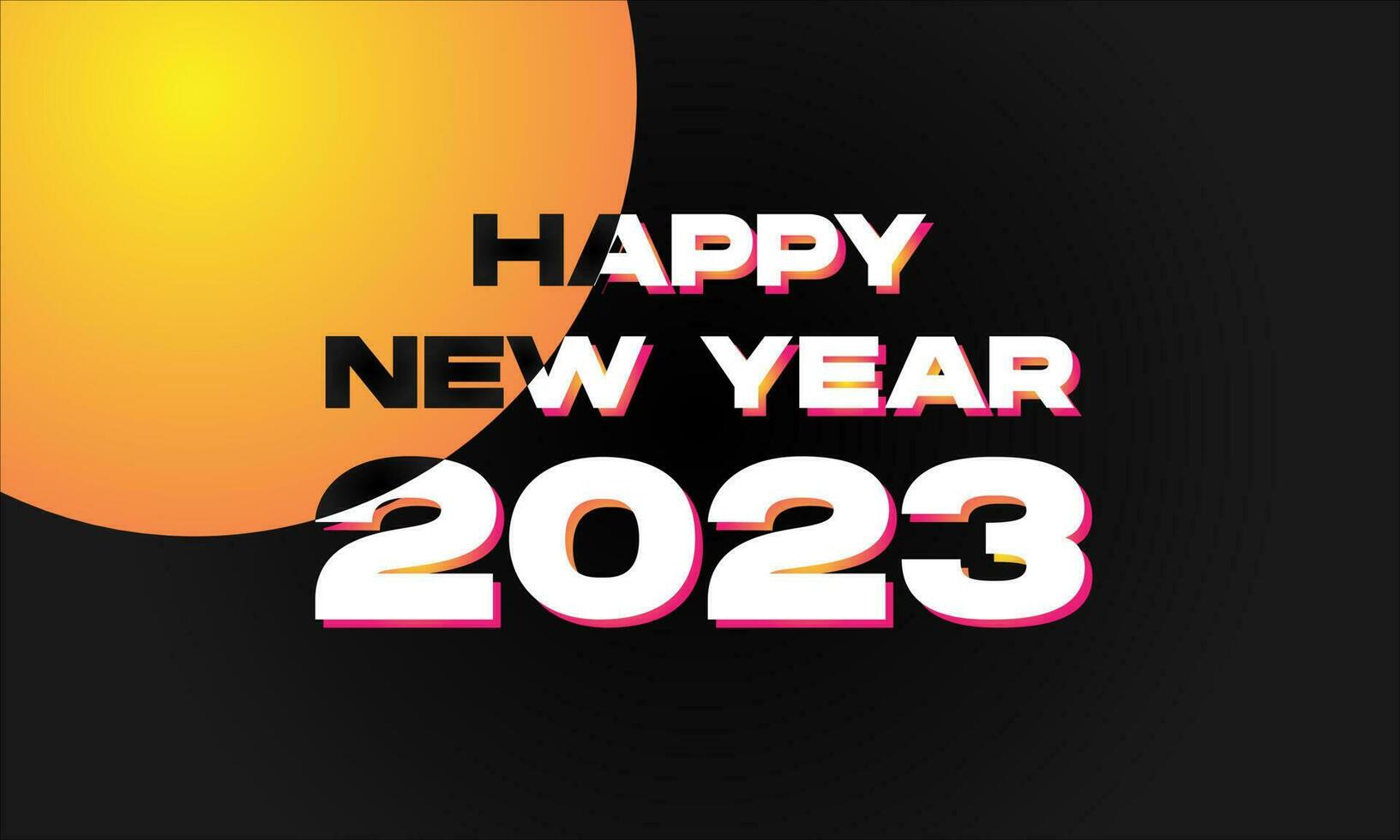 2023 feliz año nuevo con fondo de sol. para afiches, antecedentes, redes sociales, pancartas vector