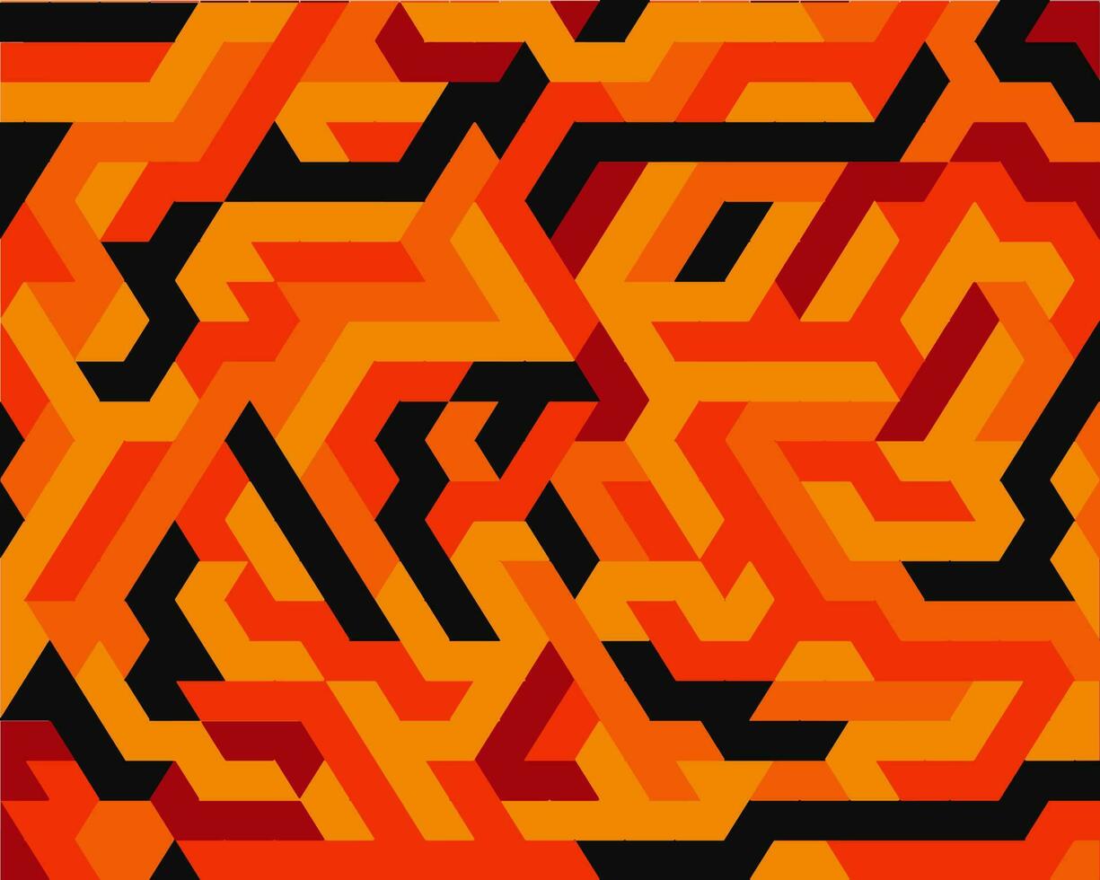 vector abstracto isométrico año nuevo chino rojo amarillo y fondo naranja