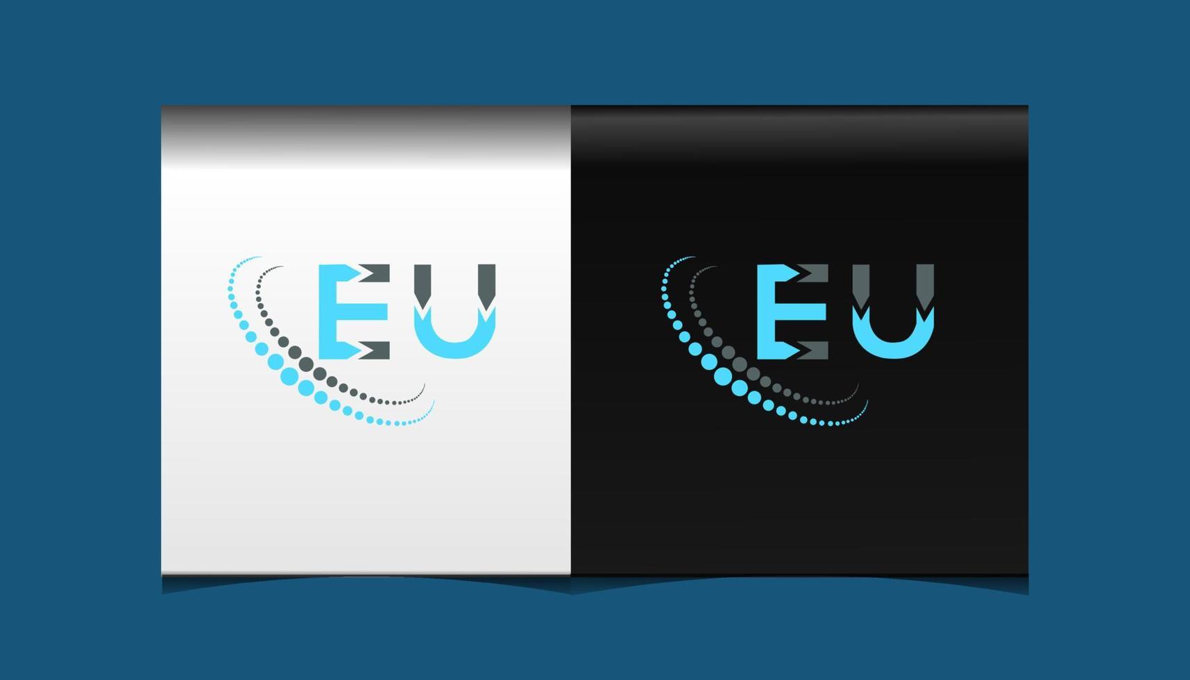 diseño creativo del logotipo de la letra de la UE. diseño único de la UE. vector