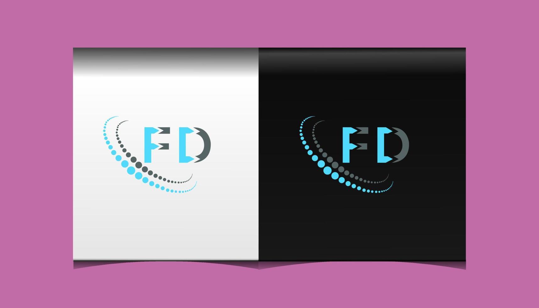 FD letter logo creative design. FD unique design. vector