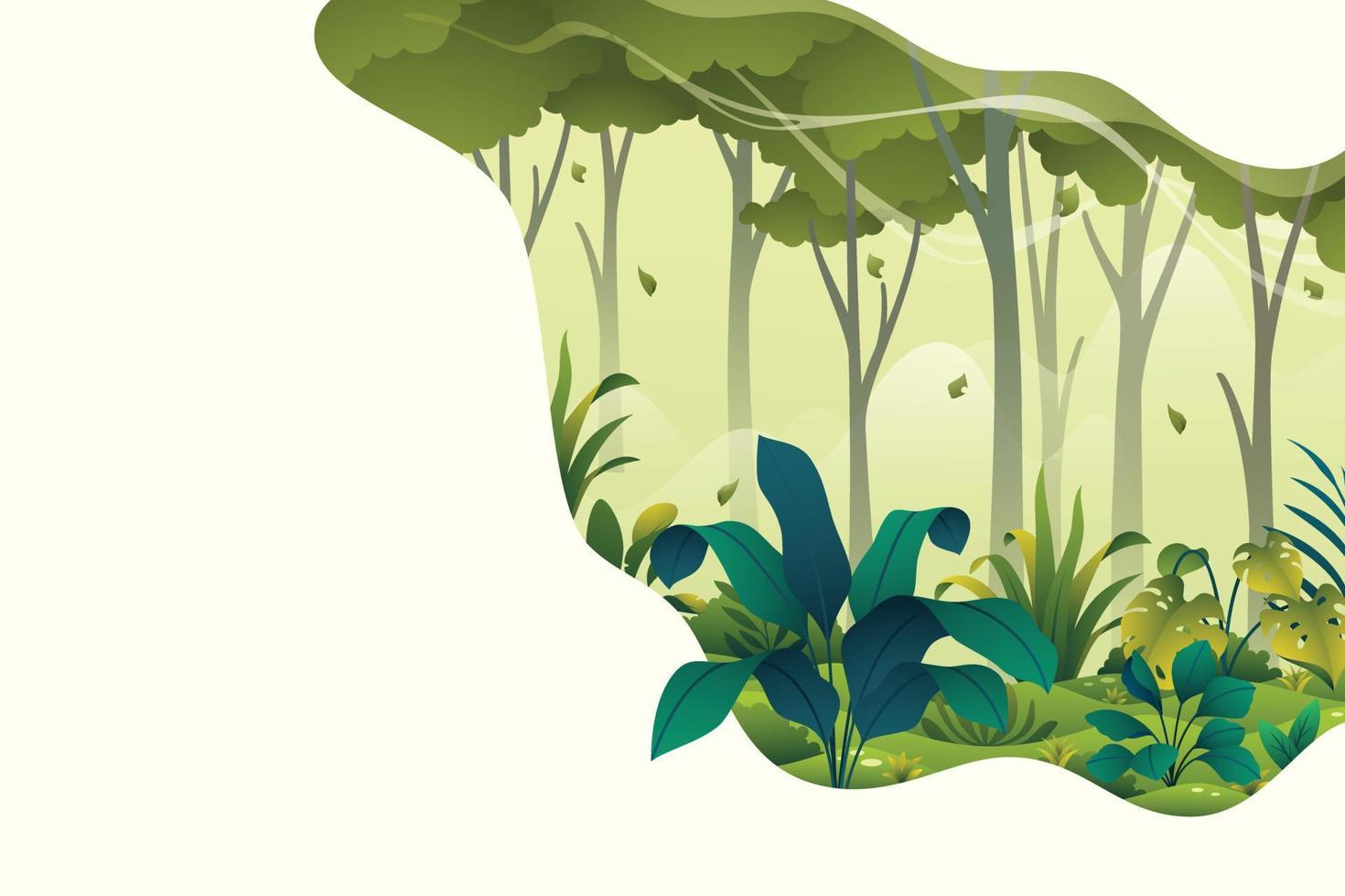 fondo colorido con plantas tropicales vector