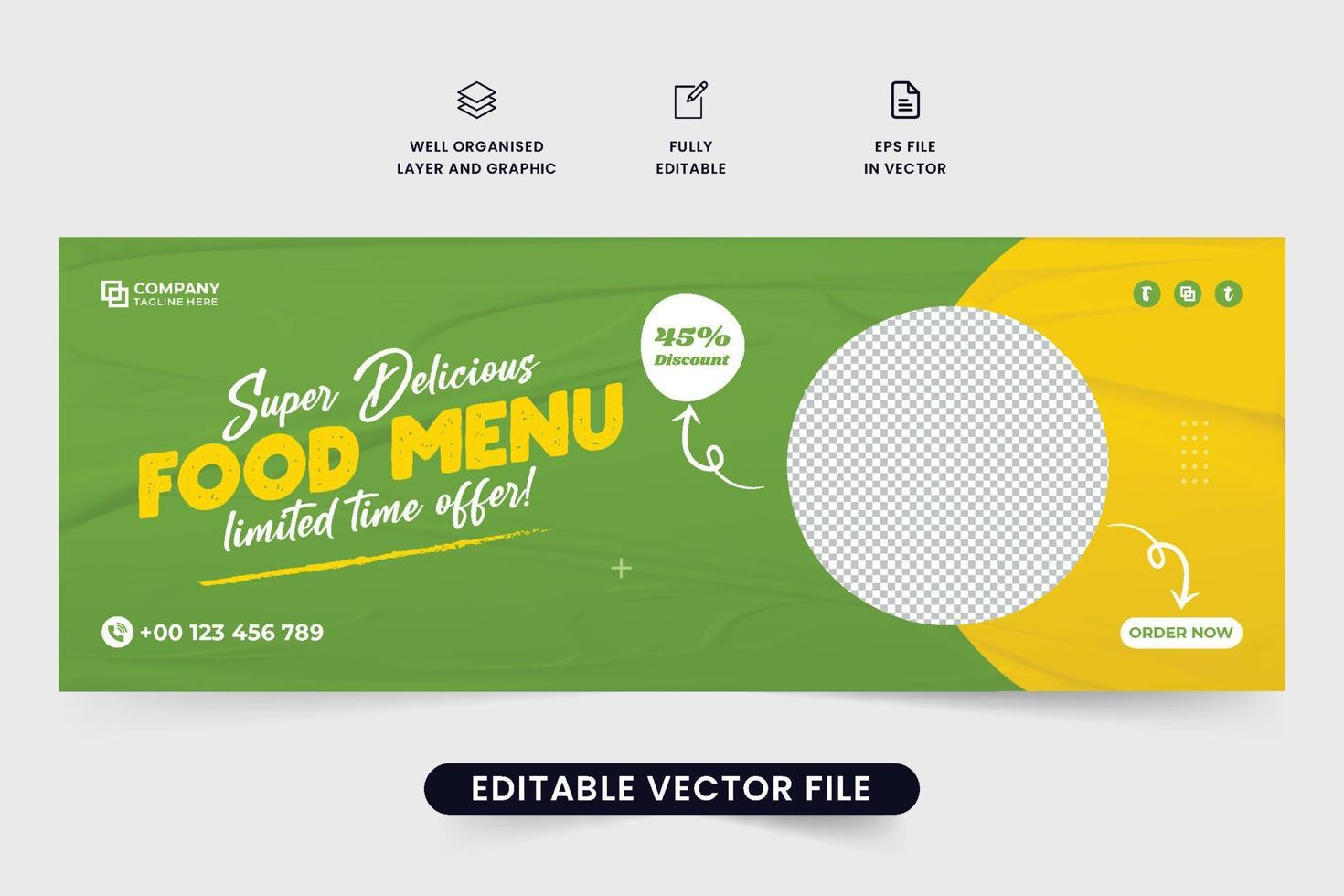Special Food Discount Banner Template Design With Photo Placeholder special-food-discount-banner-template-design-with-photo-placeholder