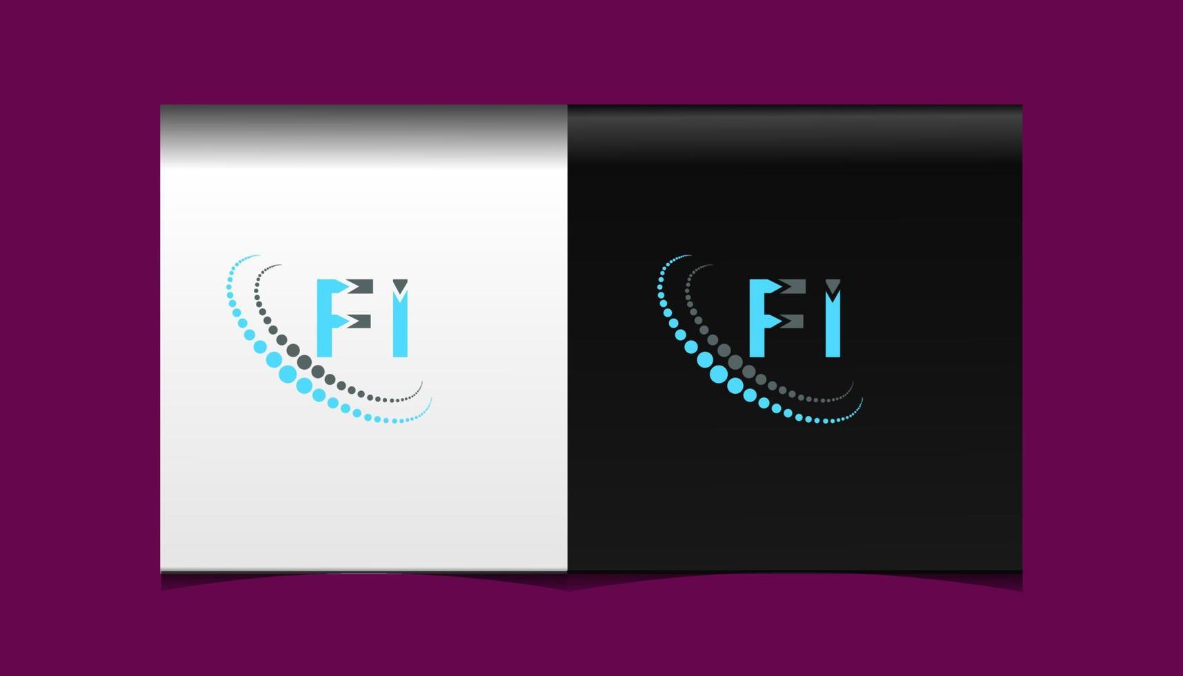 diseño creativo del logotipo de la letra fi. fi diseño único. vector