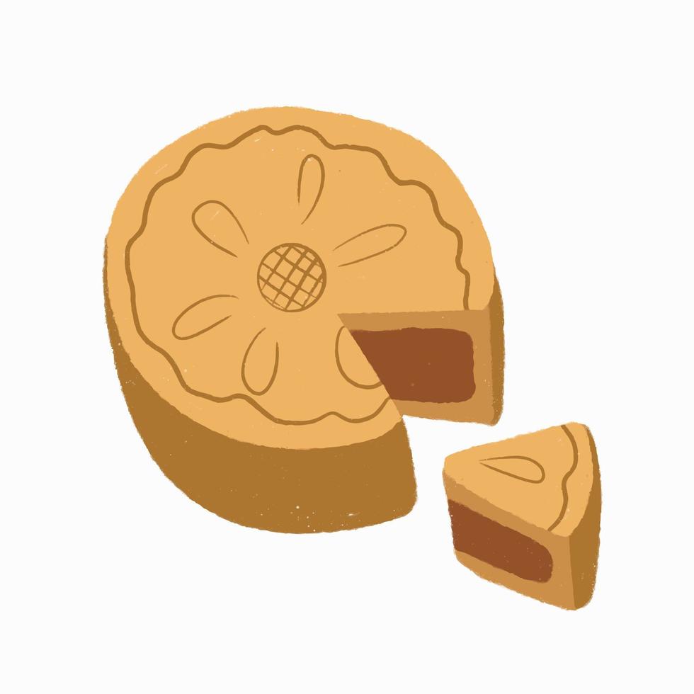 Moon cake for mid autumn festival vector