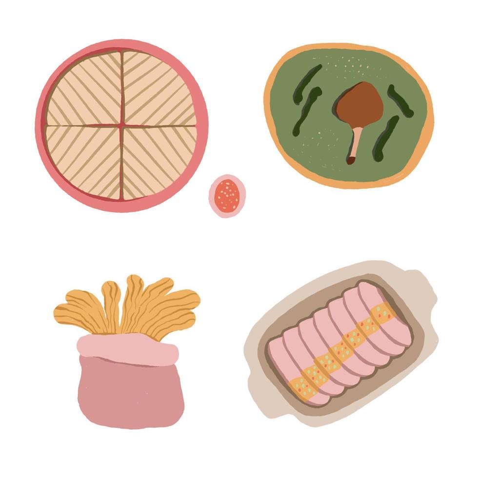 Quisadilla, pato no tucupi, churros, enchiladas. mexican food vector
