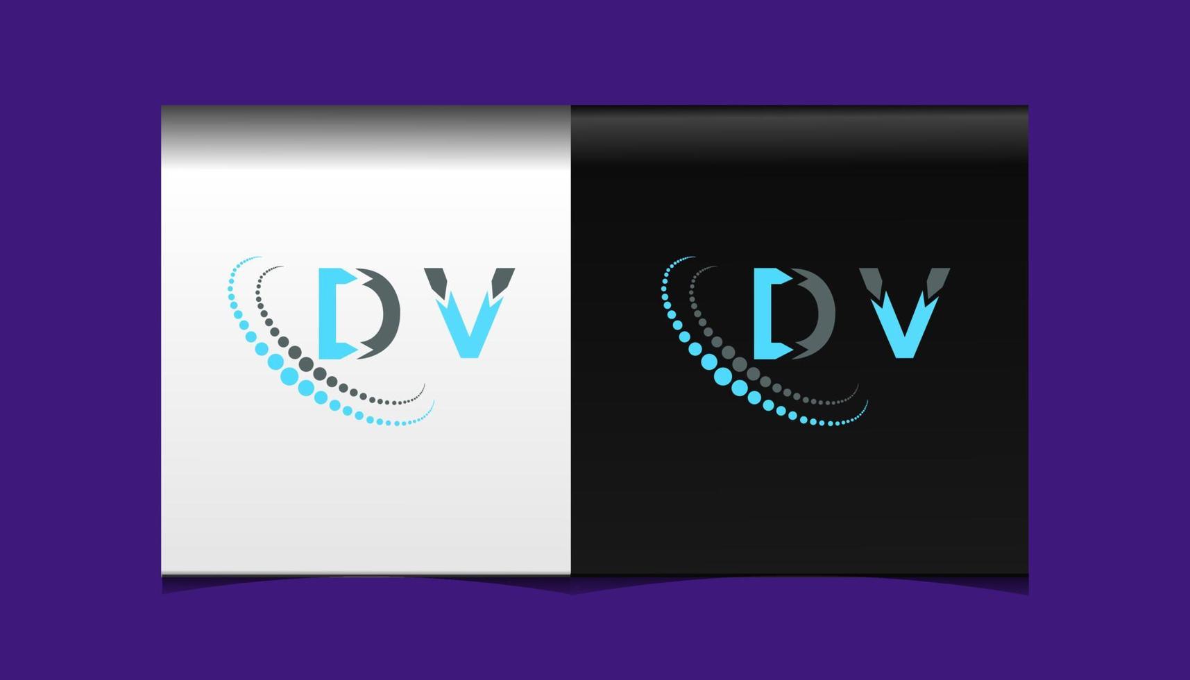 DV letter logo creative design. DV unique design. vector