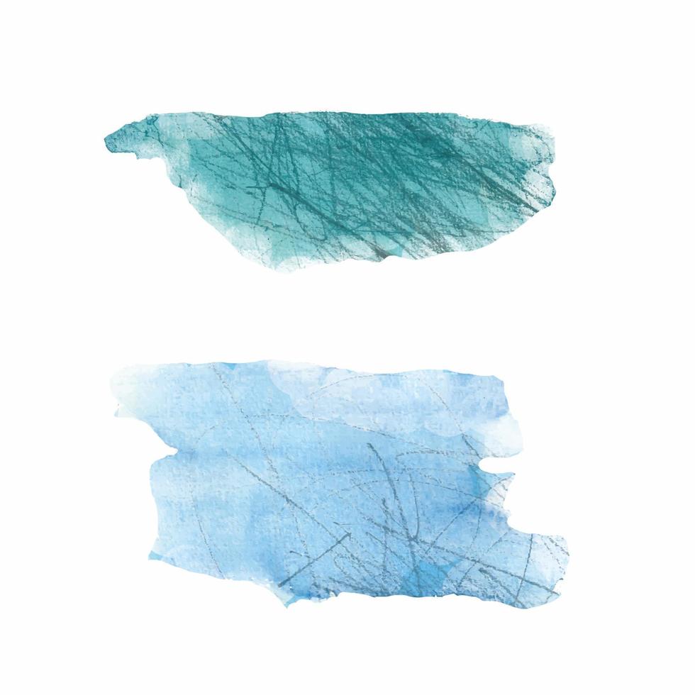 Abstract modern hand painted design with blue color watercolor brushstroke isolated on transparent background. The picture can be used for the design of postcards, banners, posters, brochures vector
