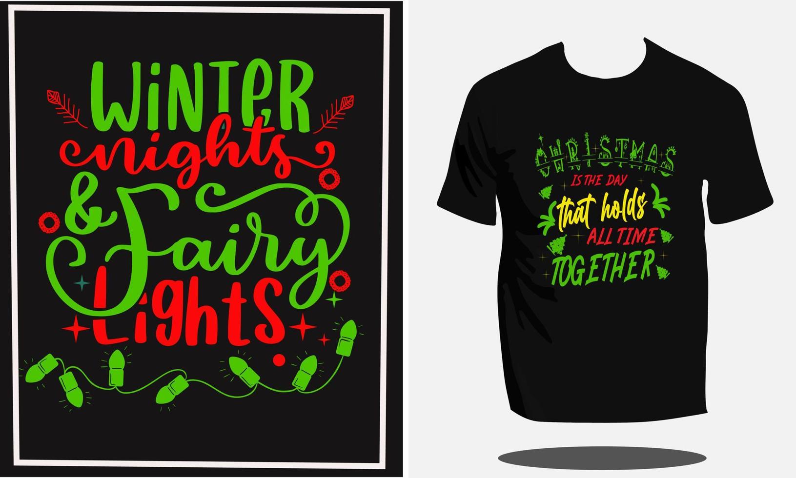 Christmas t shirt Design or Christmas typography shirt and santa t shirt design or vector