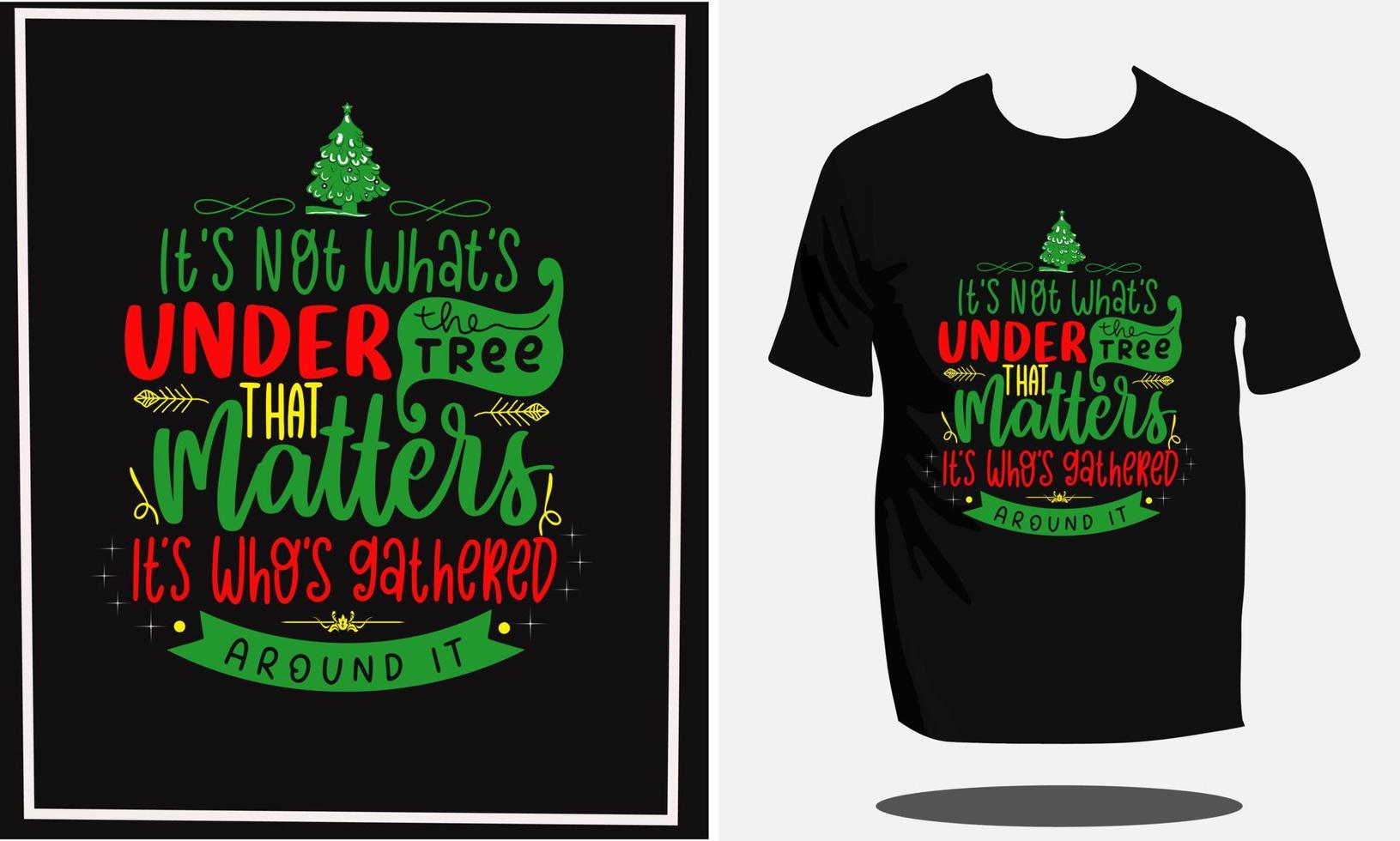 Christmas t shirt Design or Christmas typography shirt and santa t shirt design or vector