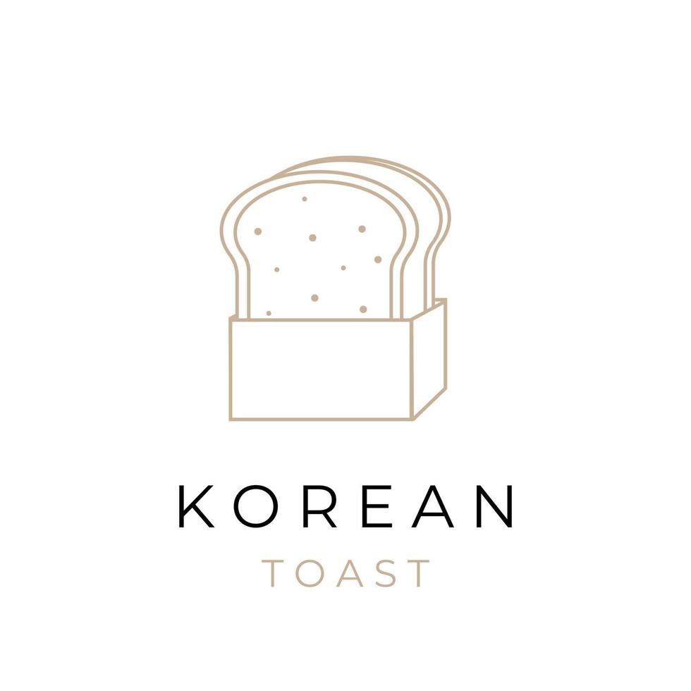 Korean Toast Elegant Line Art Logo vector