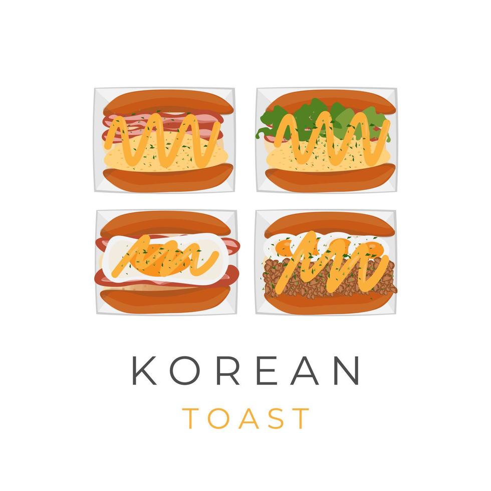 Logo Illustration of Assorted Korean Toast vector