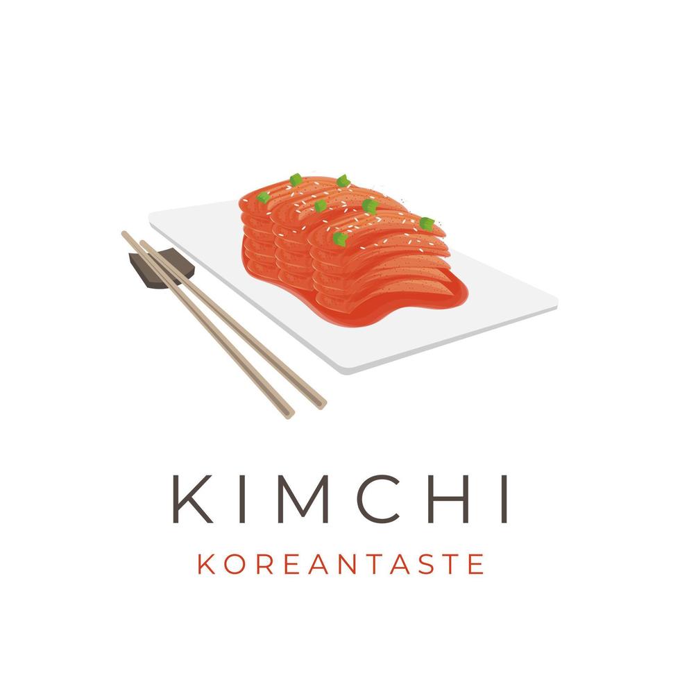 Kimchi Korean Food Illustration Logo vector
