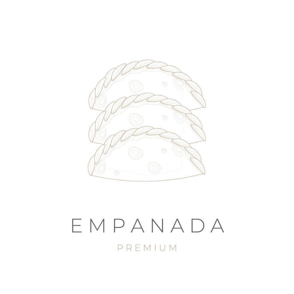 logotipo de ilustración de arte de línea elegante de empanada vector