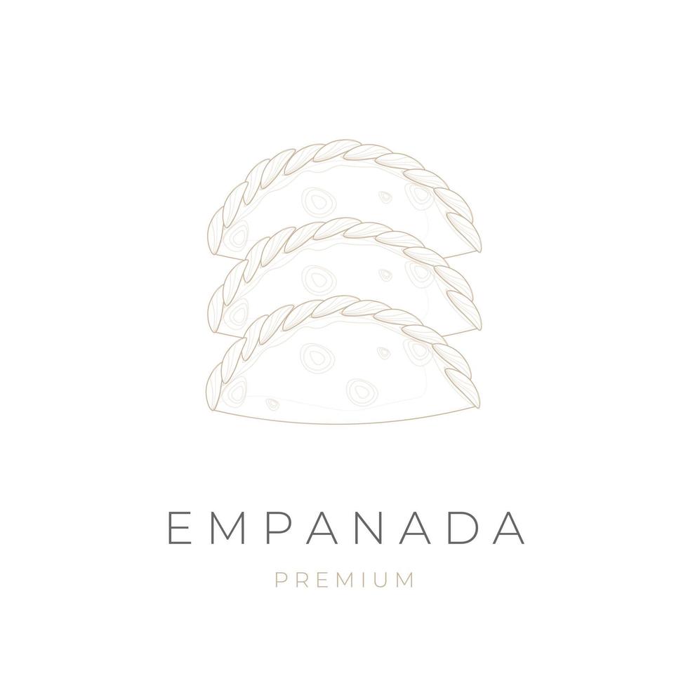 Empanada Elegant Line Art Illustration Logo vector