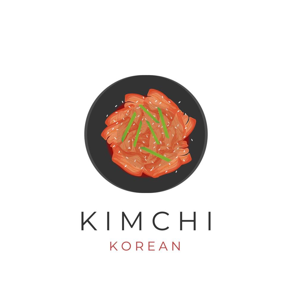 Delicious Kimchi Korean Food Illustration Logo vector