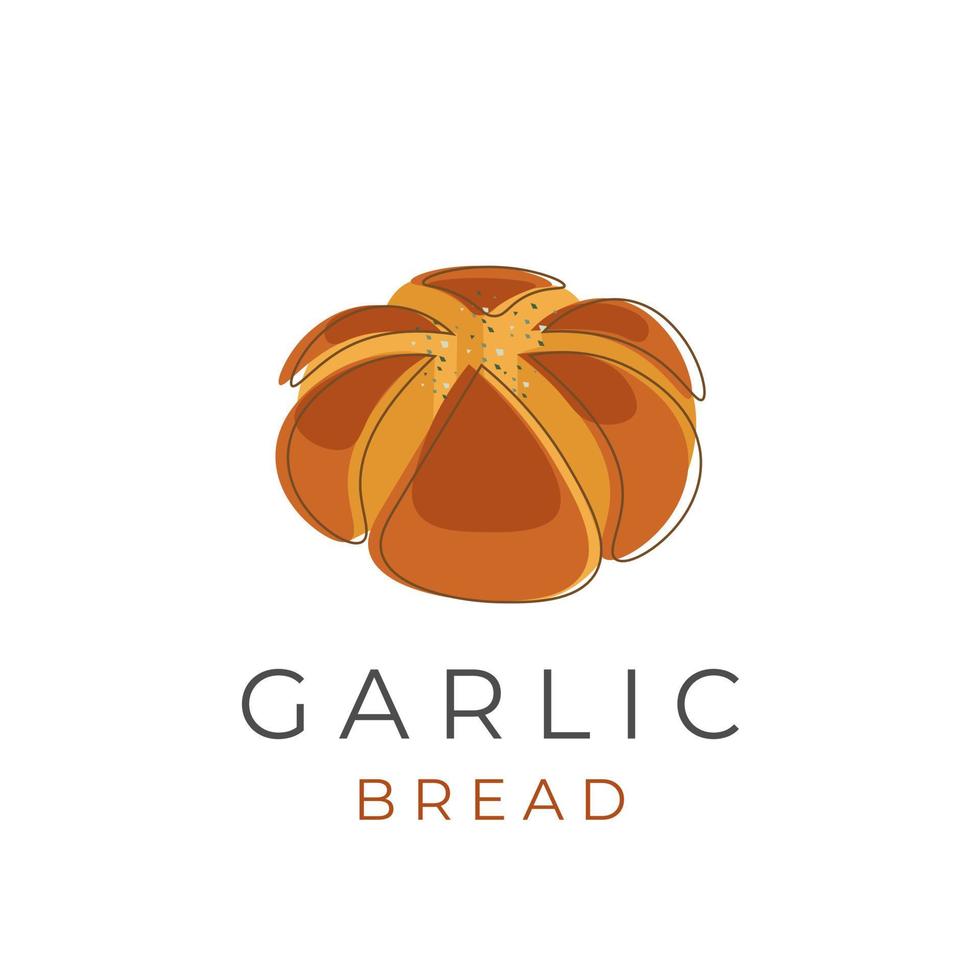 Korean Garlic Bread Cartoon Illustration Logo vector