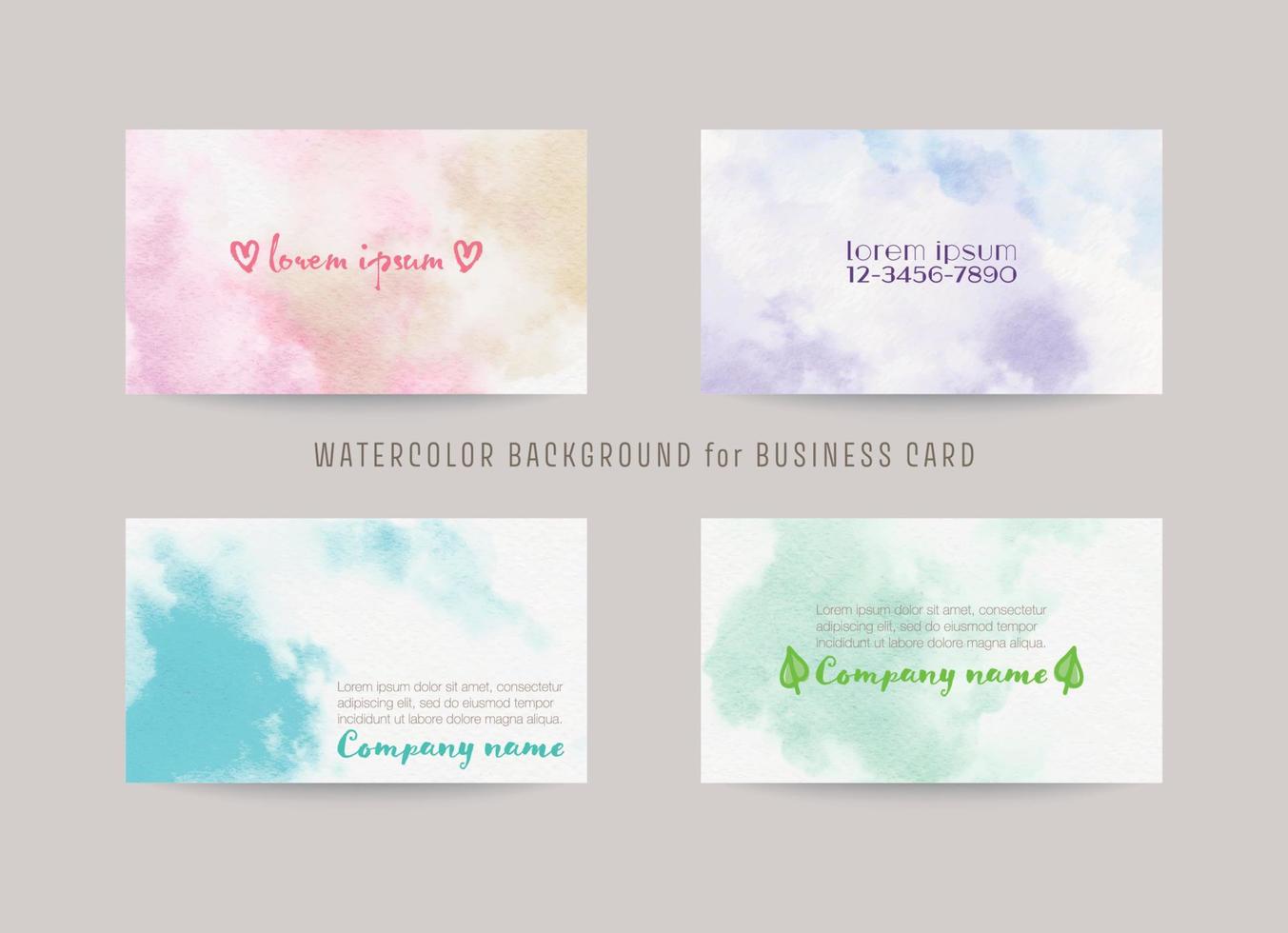 watercolor vector background template. business cards