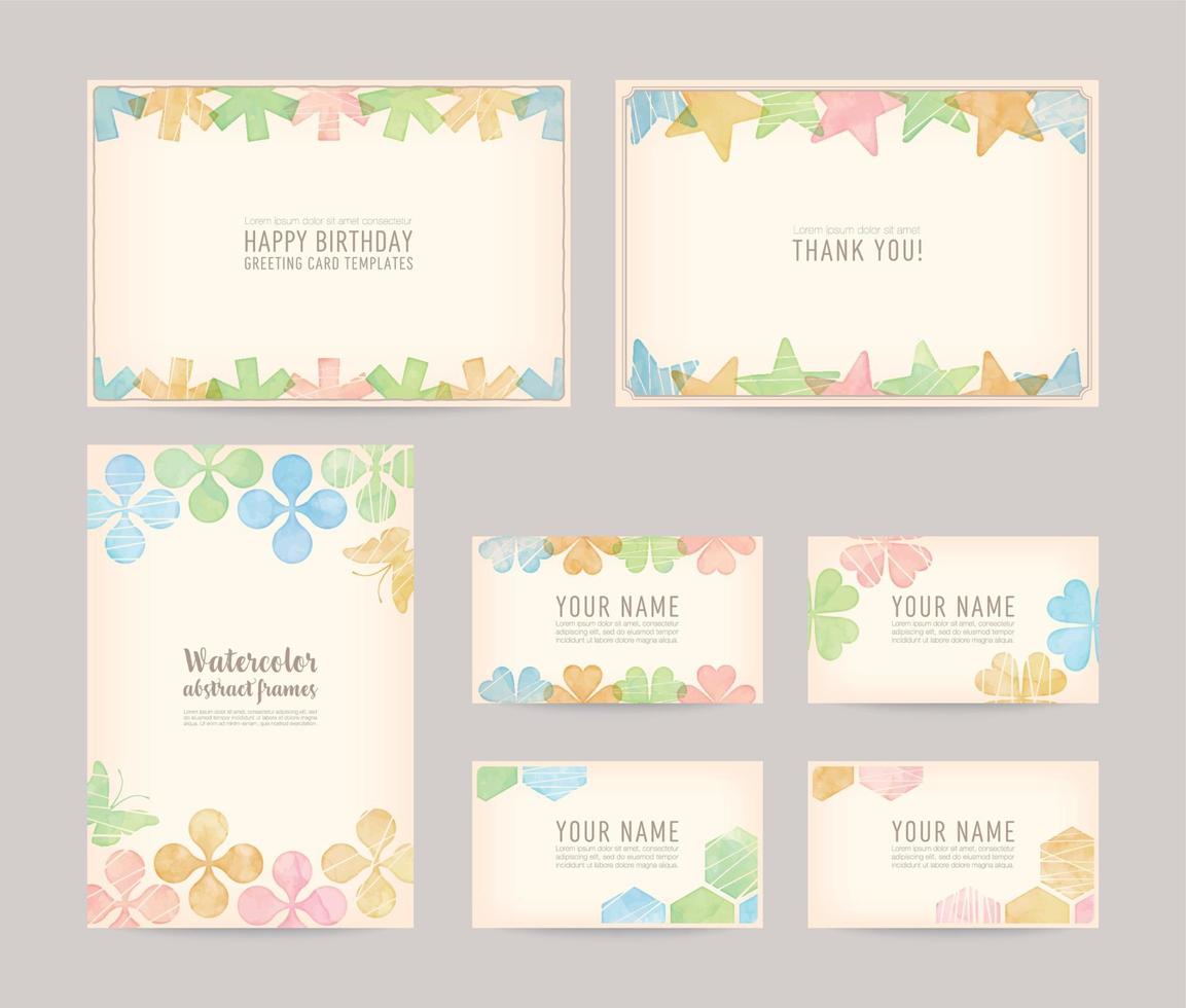 Hand drawn vector design templates. cards and business cards