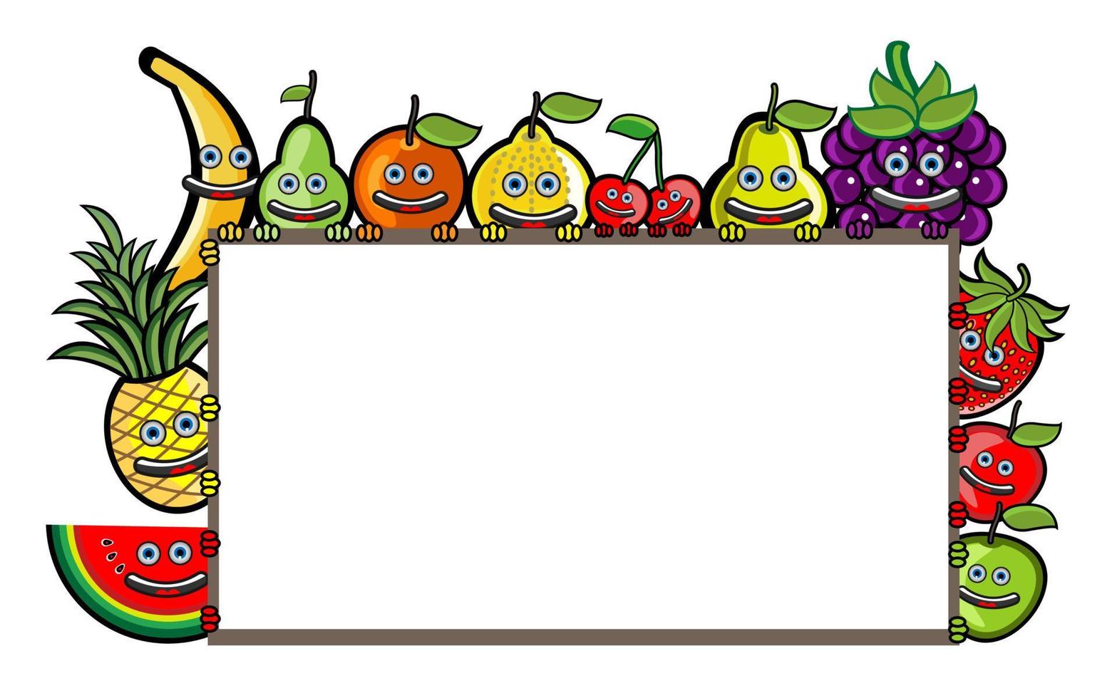 Fruit character Banner illustration vector