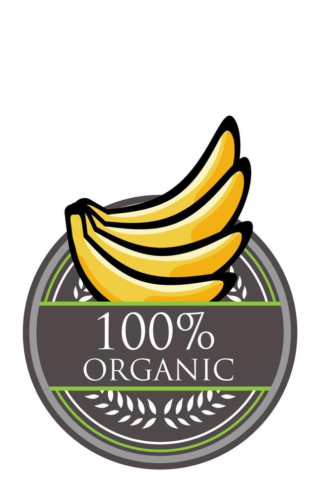 etiqueta orgánica de plátano vector