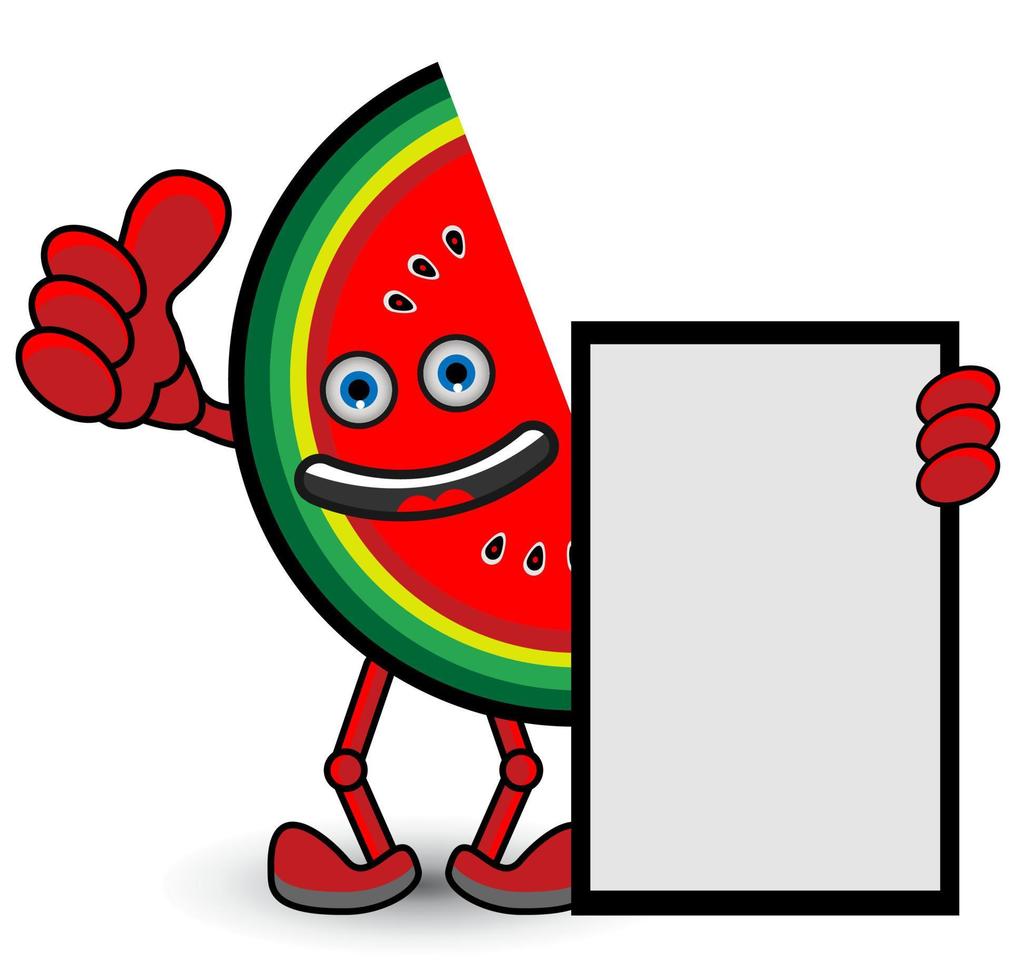 pancarta de frutas de sandía vector