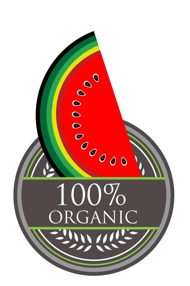 watermelon Organic label vector
