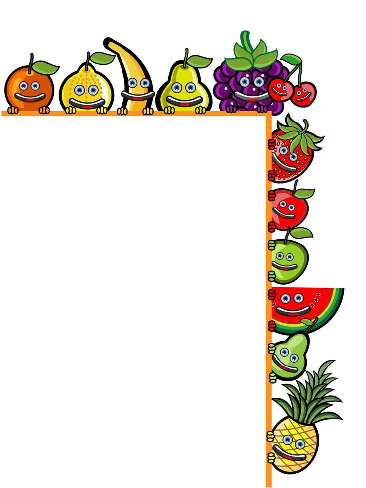 Fruit character Banner illustration vector
