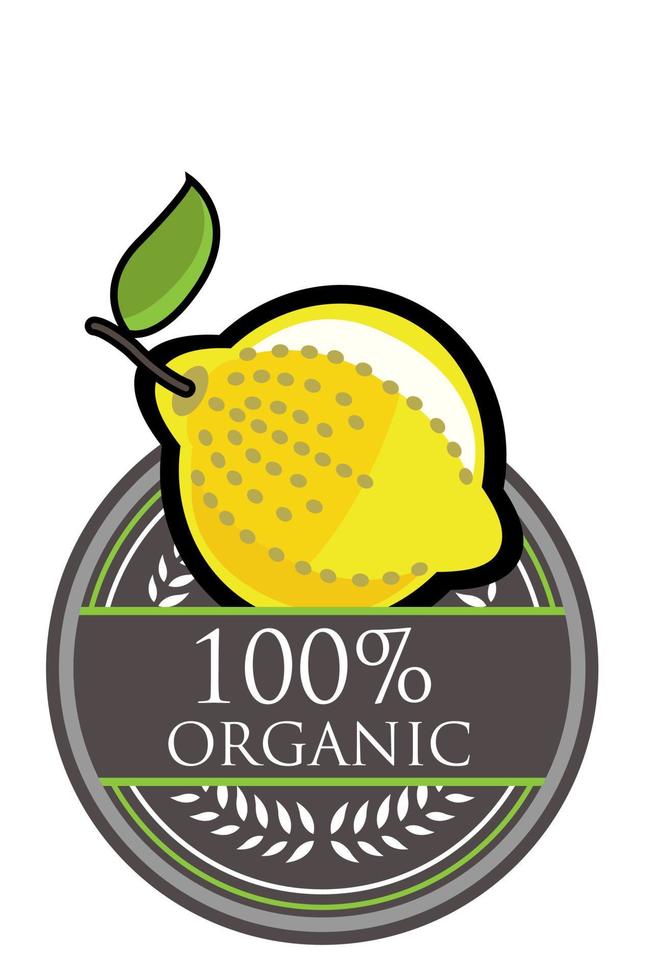 lemon Organic label vector