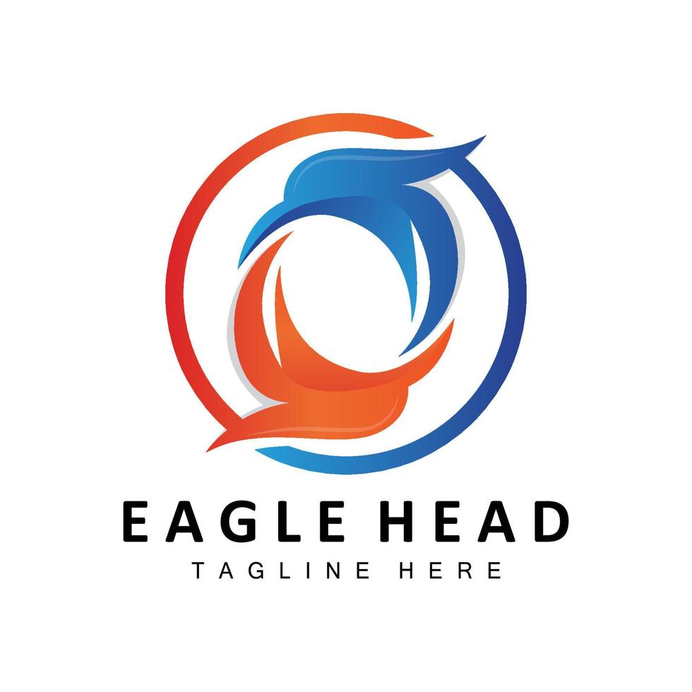 Eagle Head Logo Design, Flying Feather Animal Wings Vector, Product Brand Icon Illustration vector
