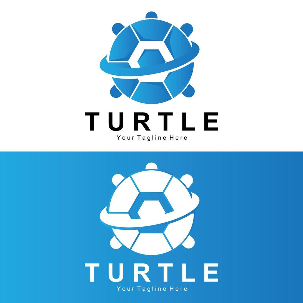 Sea Turtle Logo Design Protected Amphibian Marine Animal Icon Illustration, Vector Brand Corporate Identity