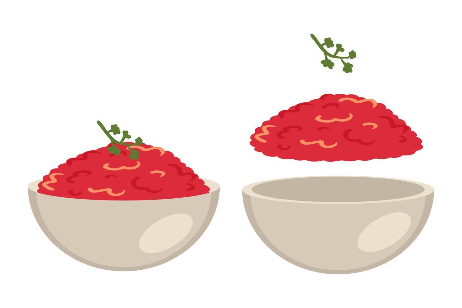 Salsa mexican spicy sauce collection in flat style. vector