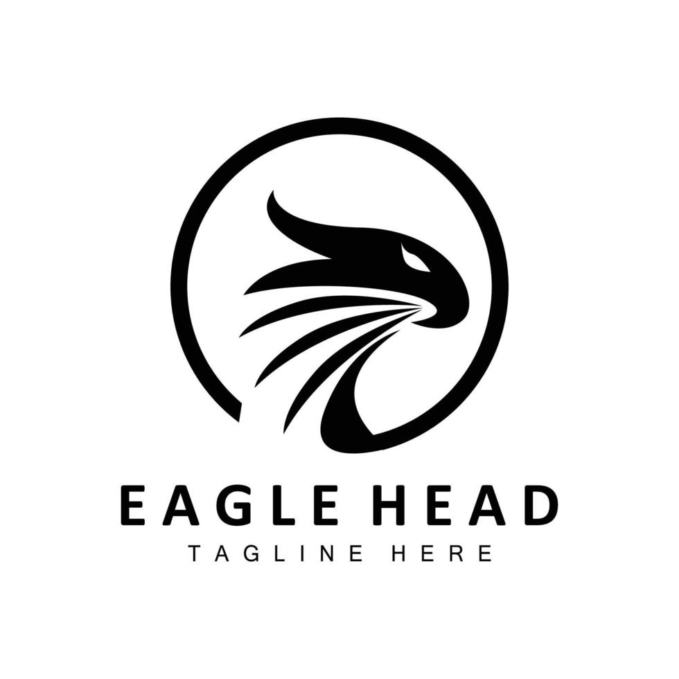 Eagle Head Logo Design, Flying Feather Animal Wings Vector, Product Brand Icon Illustration vector