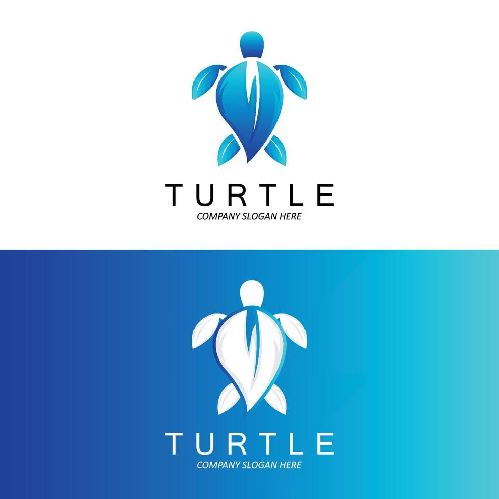 Sea Turtle Logo Design Protected Amphibian Marine Animal Icon Illustration, Vector Brand Corporate Identity