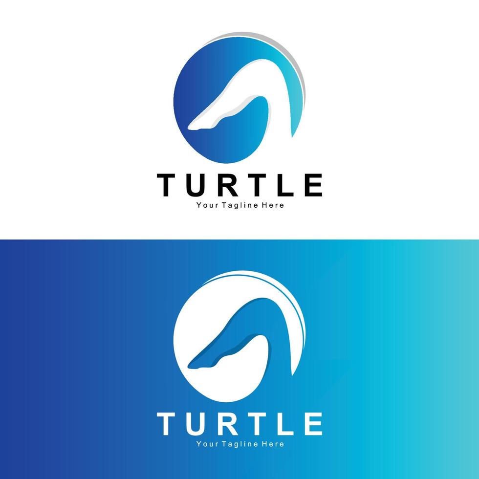 diseño de logotipo de tortuga marina ilustración de icono de animal marino anfibio protegido, identidad corporativa de marca vectorial vector