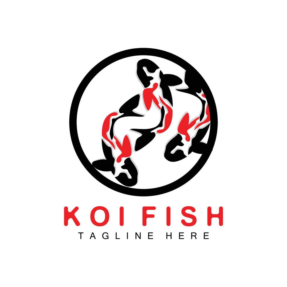 Koi Fish Logo Design, Chinese Lucky And Triumph Ornamental Fish Vector, Company Brand Gold Fish Icon vector