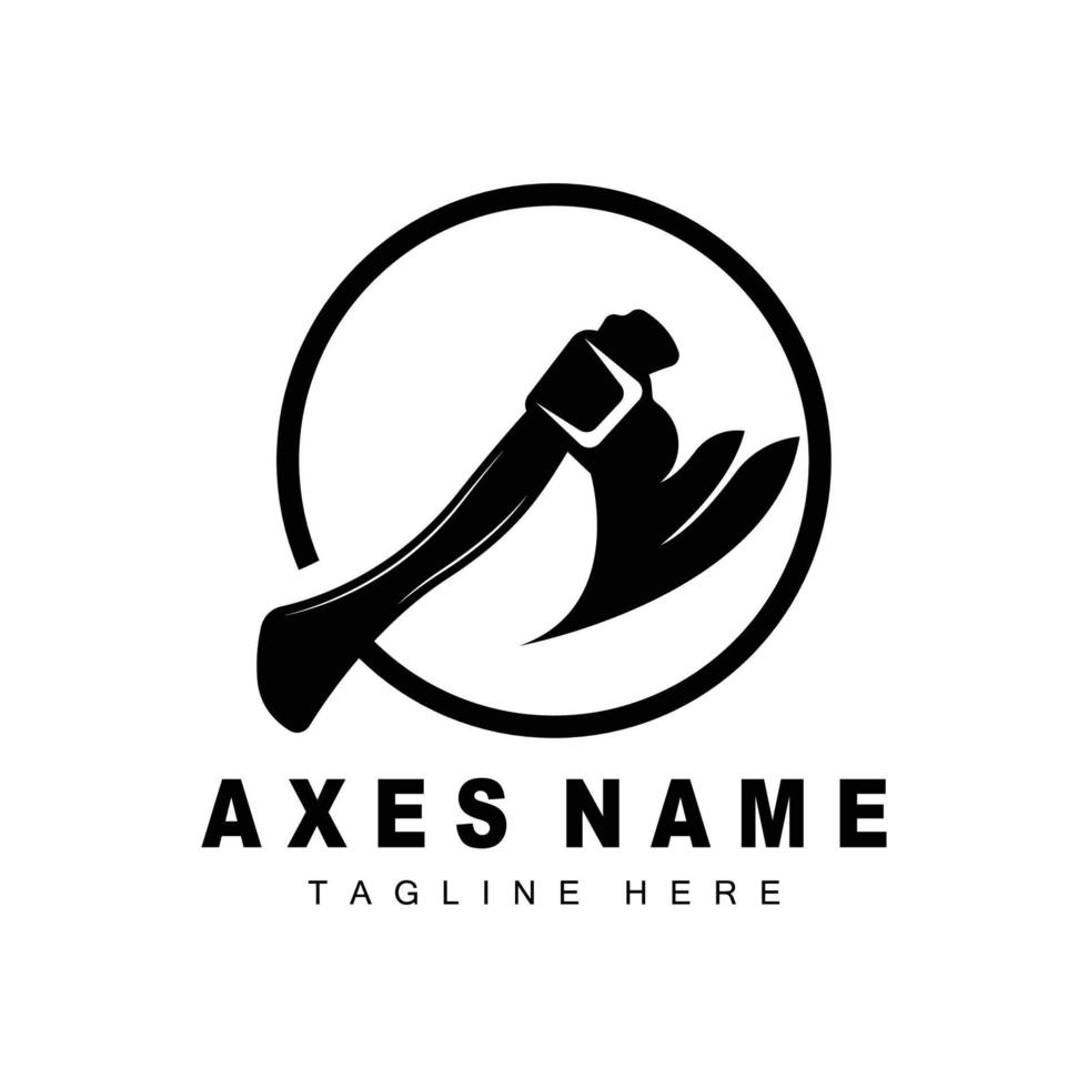 Ax Logo Design, War Tool Illustration and Woodcutter Vector