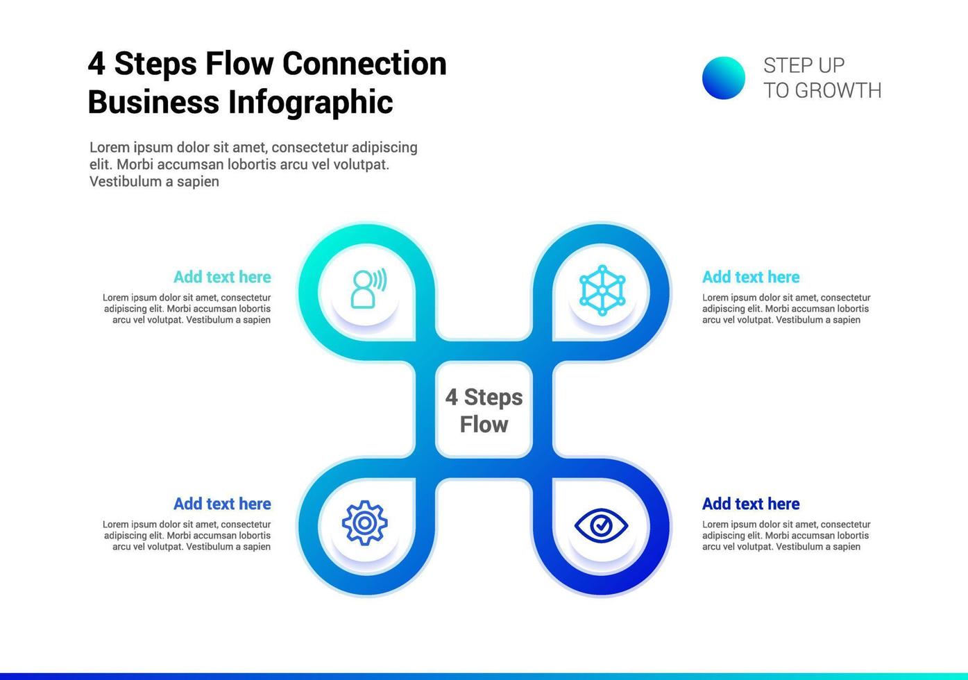 4 Steps Flow Connection Infographic vector