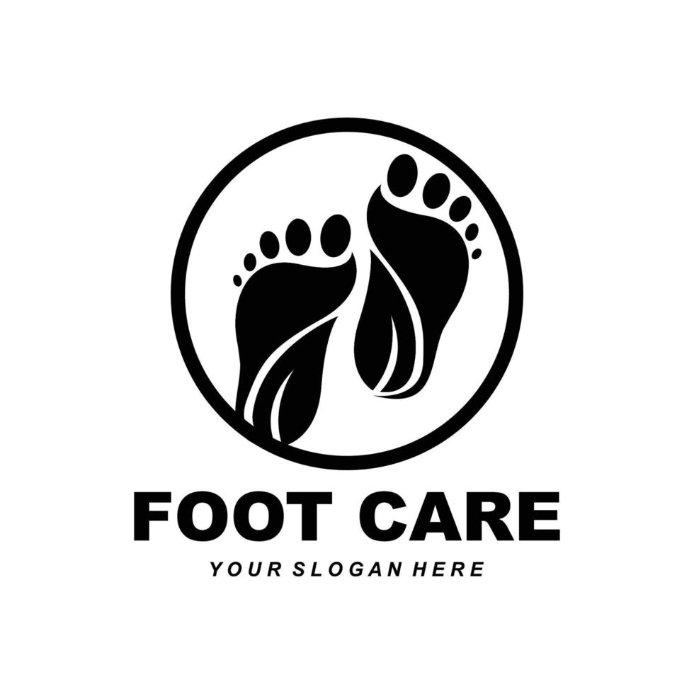 Foot Care Logo Design Health Illustration Woman Pedicure Salon Vector