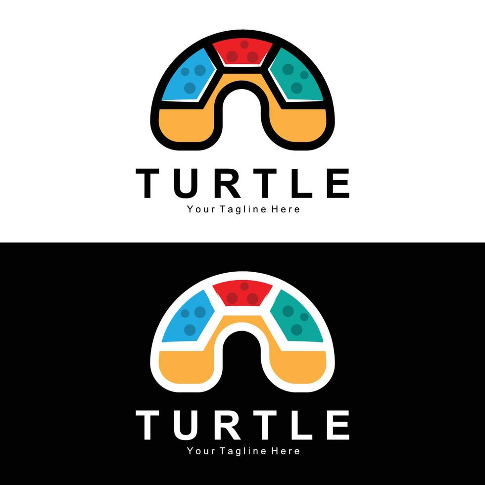 diseño de logotipo de tortuga marina ilustración de icono de animal marino anfibio protegido, identidad corporativa de marca vectorial vector