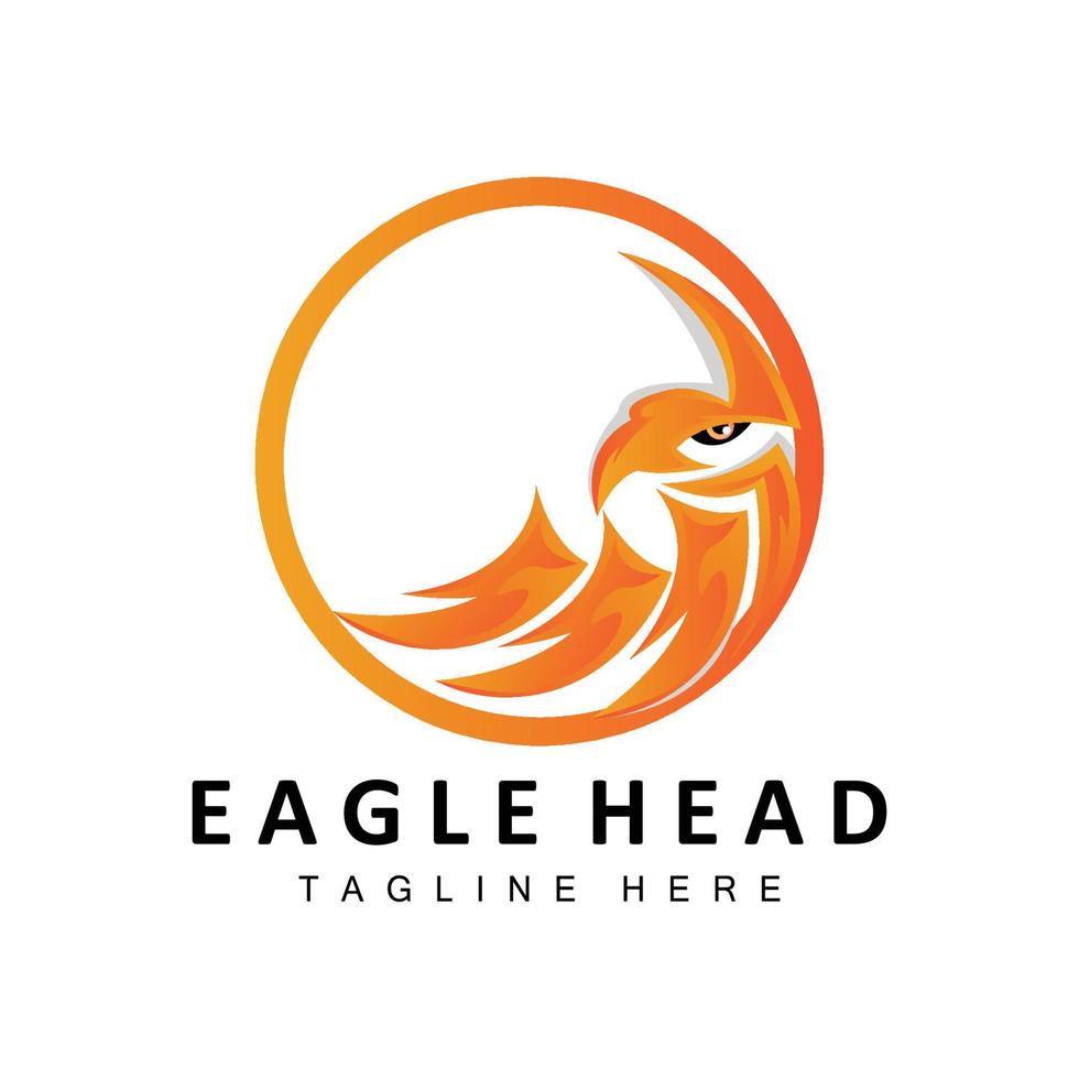 Eagle Head Logo Design, Flying Feather Animal Wings Vector, Product Brand Icon Illustration vector