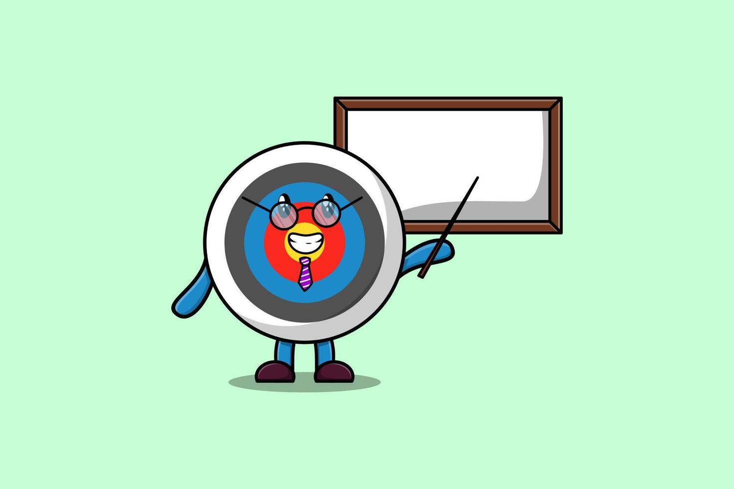 cartoon Archery target teaching with whiteboard vector
