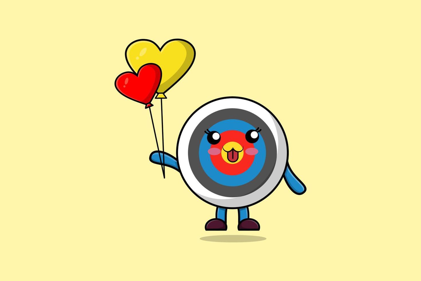 Cute cartoon Archery target floating with love vector