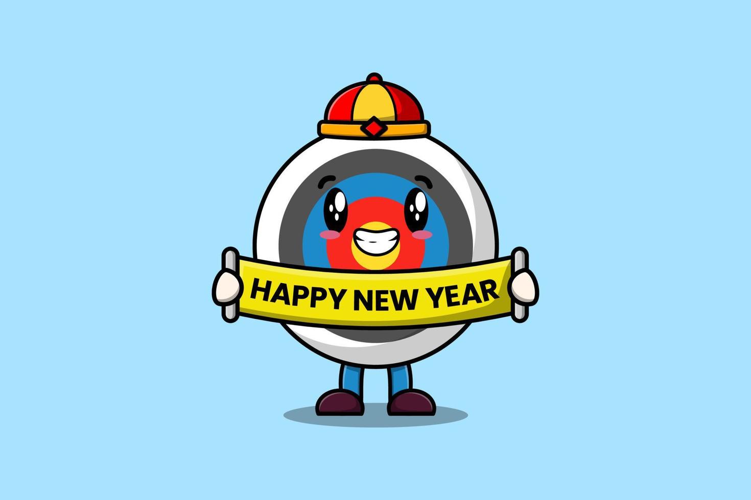 cartoon Archery target chinese hold happy new yea vector