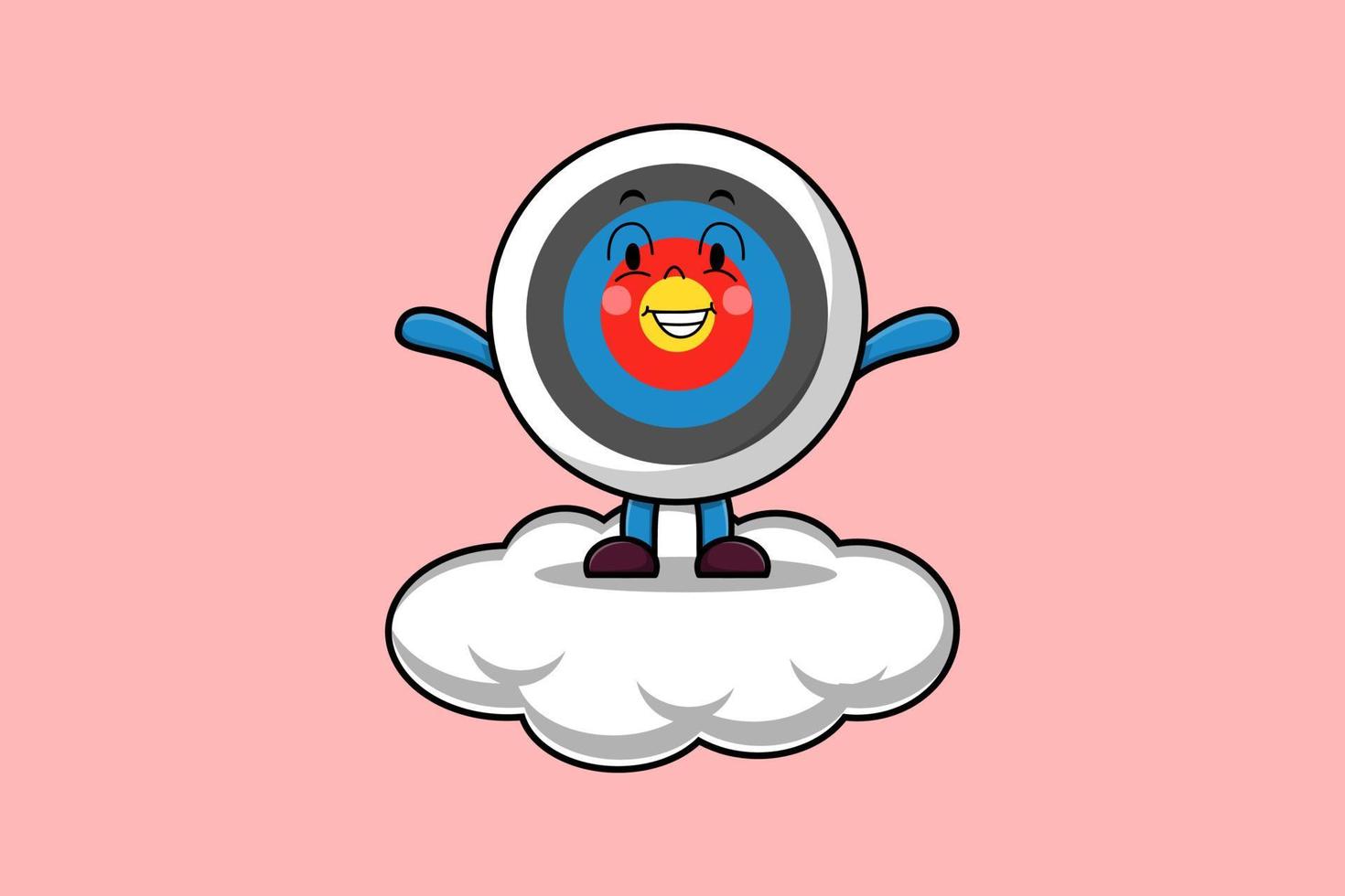 Cute cartoon Archery target standing in cloud vector