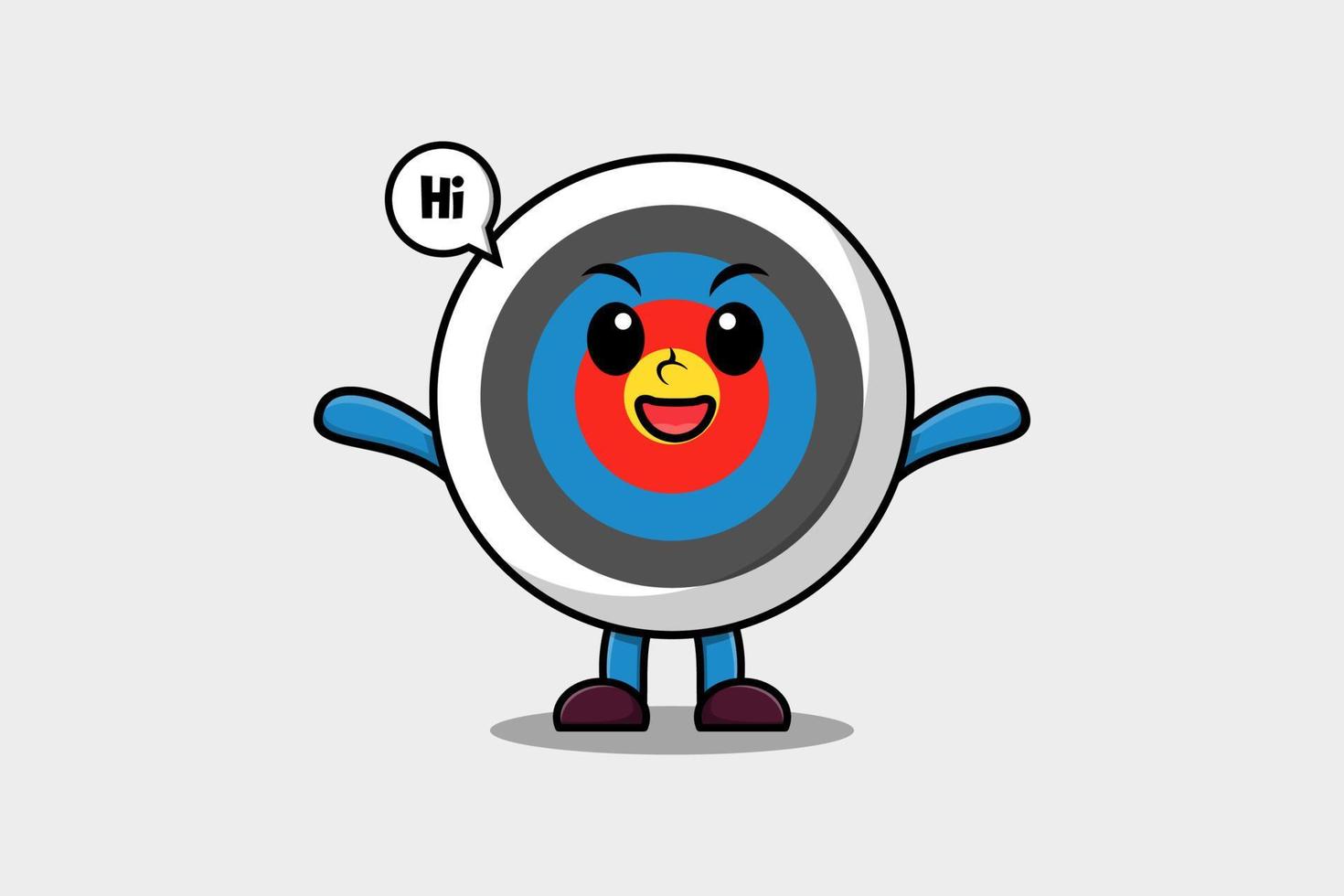 Cute cartoon Archery target with happy expression vector