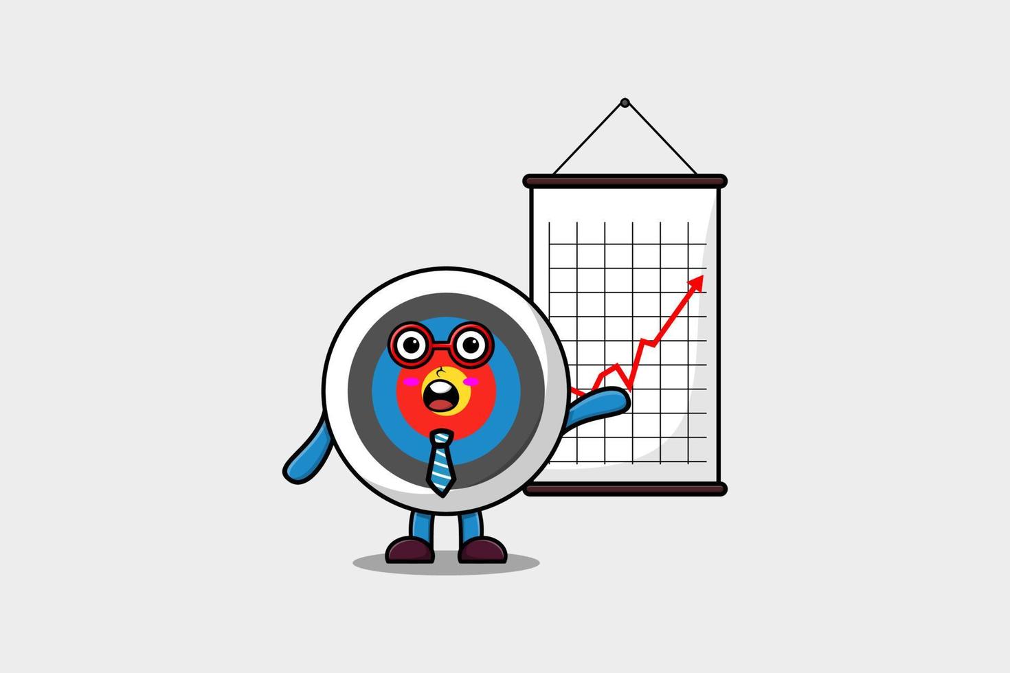 Cute cartoon Archery target businessman present vector