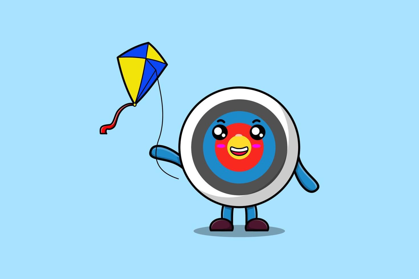 Cute cartoon Archery target playing kite flying vector