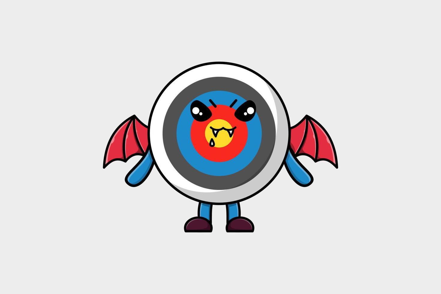 Cute mascot cartoon Archery target as dracula vector